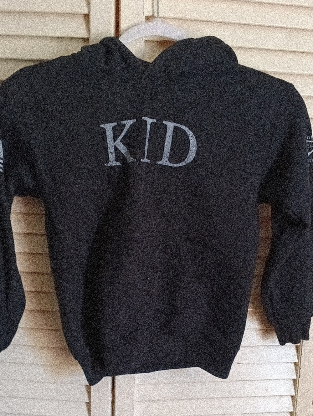 Grunt Style Kids Black 'KID' Hoodie with Light Gray Graphic